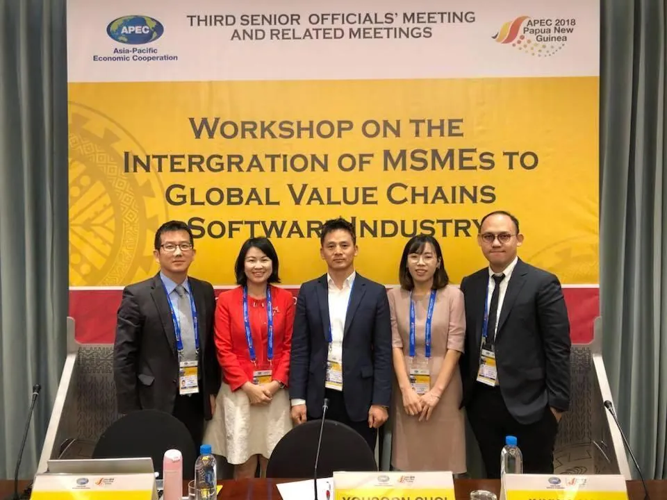 Szu-Min Chien with fellow speakers at the APEC 2018 SOM3 Workshop in Papua New Guinea
